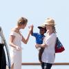 Charlize Theron s'éclate avec son fils Jackson lors d'un photo shoot à Key West, Monroe (Floride) le 19 mars 2014.