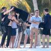 Charlize Theron en tournage lors d'un photo shoot avec Mario Testino à Key West, Monroe (Floride) le 19 mars 2014.