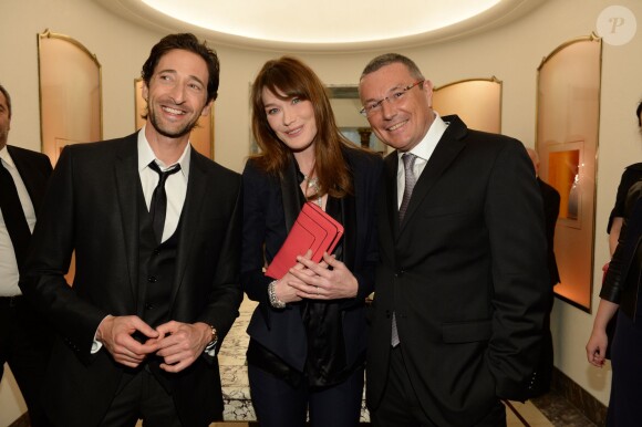 Adrien Brody, Carla Bruni, Jean-Christophe Babin - 130e anniversaire de Bulgari à Rome en Italie le 20 mars 2014.