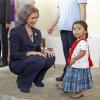 La reine Sofia d'Espagne lors de sa visite au Guatemala en mars 2014