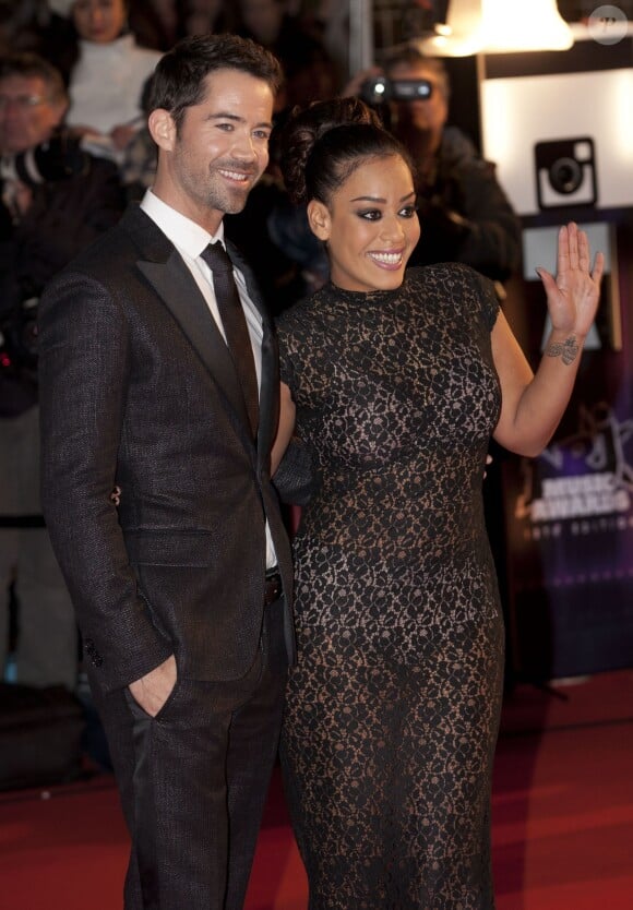 Emmanuel Moire et Amel Bent lors de la 15e édition des NRJ Music Awards à Cannes le 14 décembre 2013