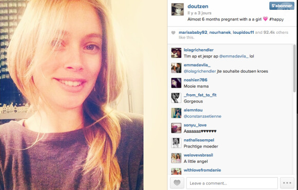 Doutzen Kroes a annoncé qu'elle attendait une petite fille sur le réseau social Instagram