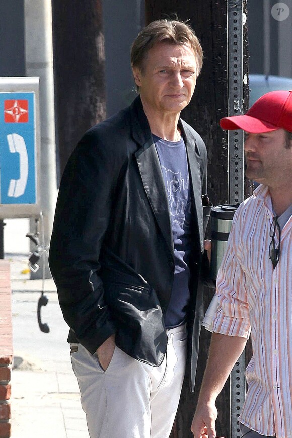 Liam Neeson sur le tournage du film Entourage à Los Angeles le 25 février 2014