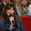 Carla Bruni - Enregistrement de l'émission "Vivement Dimanche" à Paris le 19 mars 2014. L'émission a été diffusée le 23 mars.