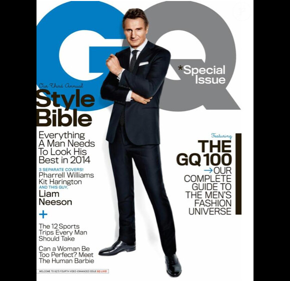 Liam Neeson en couverture de GQ édition américaine (avril 2014)