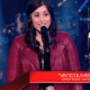 Caroline Savoie lors de l'épreuve ultime de The Voice 3, le samedi 29 mars 2014 sur TF1