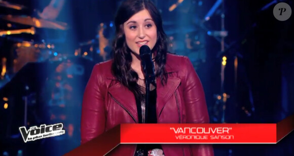 Caroline Savoie lors de l'épreuve ultime de The Voice 3, le samedi 29 mars 2014 sur TF1