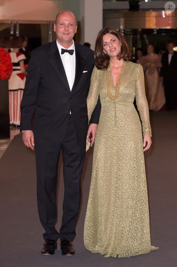 Le prince Serge de Yougoslavie et sa femme lors du Bal de la Rose à Monaco le 29 mars 2014
