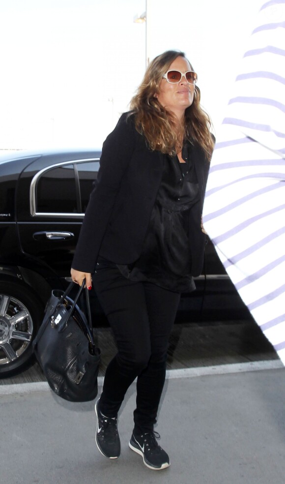 Jade Jagger (enceinte) à l'aéroport de Los Angeles, le 29 mars 2014.