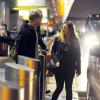 Jade Jagger (enceinte) et son mari Adrian Fillary arrivent à l'aéroport JFK de New York, le 29 mars 2014.
