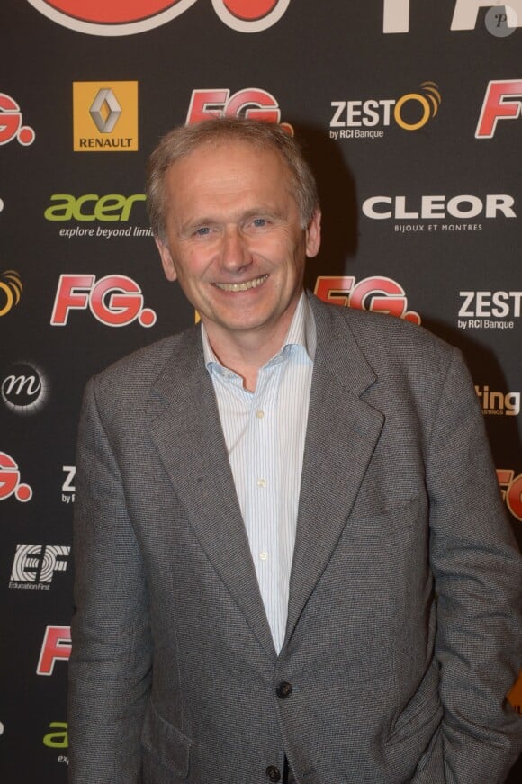 Thomas Valentin (M6) à la soirée annuelle organisée par Radio FG au Grand Palais, à Paris, le jeudi 3 avril 2014.