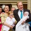 Le prince Carlos de Bourbon-Parme et la princesse Annemarie, avec leur fille aînée Luisa, célébraient le 5 avril 2014 le baptême de leur fille la princesse Cecilia à la cathédrale de Plaisance, en Italie.