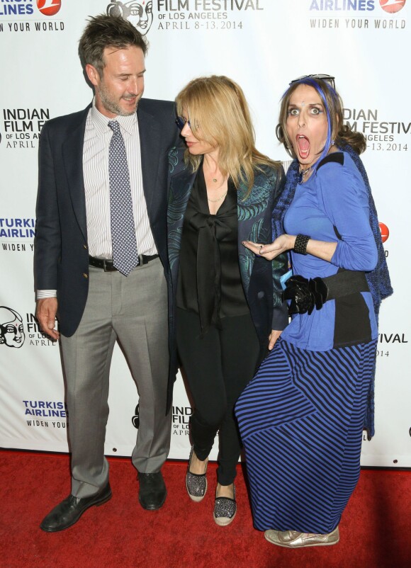 David Arquette, Rosanna Arquette et Alexis Arquette lors de l'ouverture du festival du film indien 2014 aux ArcLight Cinemas à Hollywood, le 8 avril 2014.