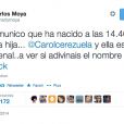  Carlos Moya annonce la naissance de son troisi&egrave;me enfant le 9 avril 2014.&nbsp; 