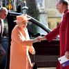 La reine Elizabeth II et le prince Philip, duc d'Edimbourg célébraient le 150e anniversaire du Royal College of Organists, dont la souveraine est la marraine, lors d'un récital de l'organiste Thomas Trotter le 9 avril 2014 à la chapelle Saint George, à Windsor.