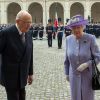 La reine Elizabeth II, accompagnée de son époux le duc d'Edimbourg, rencontrait à Rome le président Giorgio Napolitano, le 3 avril 2014