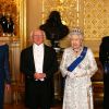 La reine Elizabeth II donnait le 8 avril 2014 au château de Windsor un grand banquet en l'honneur de son hôte, le président de l'Irlande Michael Higgins.