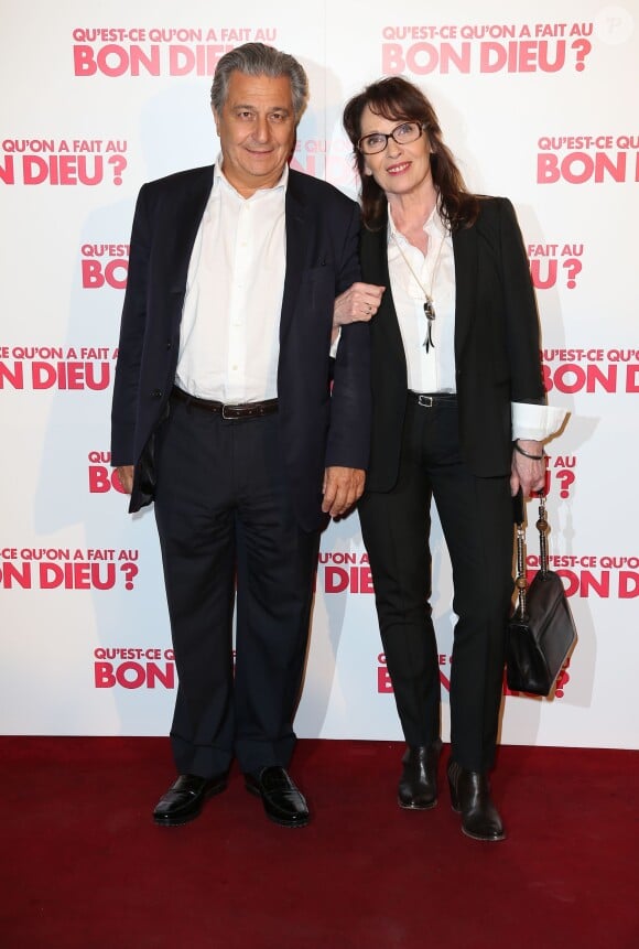 Christian Clavier et Chantal Lauby lors de l'avant-première du film "Qu'est-ce qu'on a fait au Bon Dieu?" au Grand Rex à Paris, le 10 avril 2014