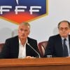 Noël Le Graët lors de l'intronisation de Didier Deschamps en tant que sélectionneur au siège de la FFF à Paris le 9juillet 2012