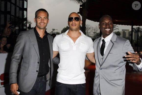 Vin Diesel, Paukl Walker et Tyrese Gibson à Marseille le 28 avril 2011.