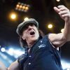 Brian Johnson de AC/DC en concert à Stockholm le 3 juin 2010. 