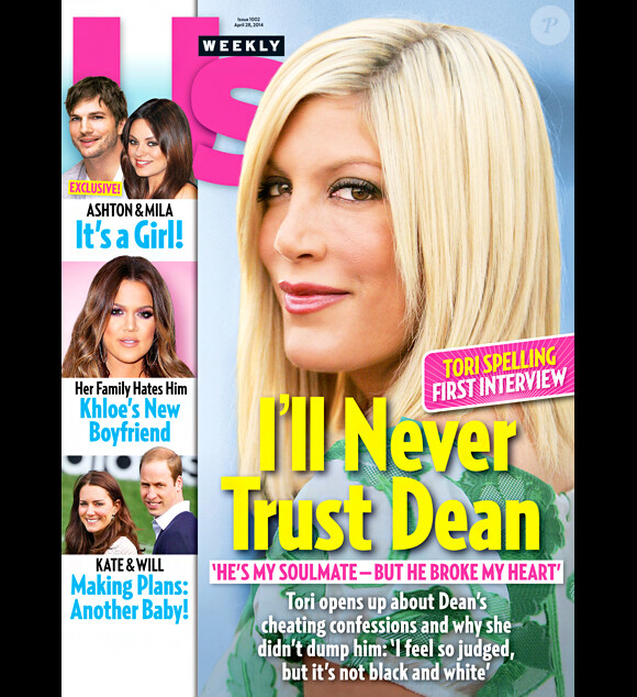 Tori Spelling a livré sa première interview au magazine Us Weekly (avril 2014) depuis l'affaire d'adultère à laquelle a été mêlé son mari Dean McDermott.