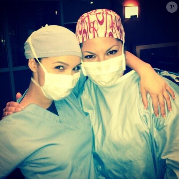 Sara Ramirez sur le tournage de Grey's Anatomy, le 14 mars 2014.