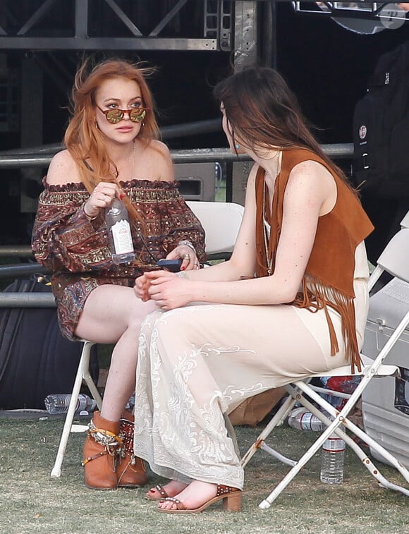 Lindsay et sa soeur Ali Lohan à Coachella, le 12 avril 2014.