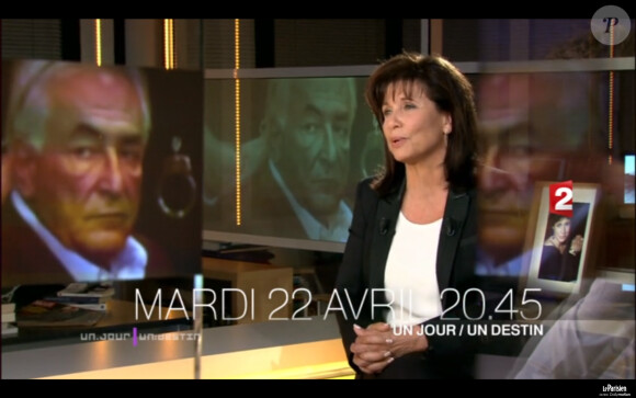 Anne Sinclair dans "Un jour, un destin", présenté par Laurent Delahousse, le 22 avril à 20h45 sur France 2.