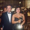 Anne Sinclair et son ex-mari Ivan Levaï à la cérémonie des 7 d'Or à Paris, le 26 mars 1988.