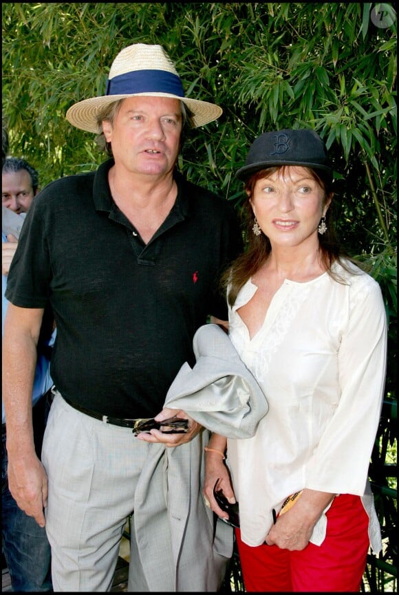 Marie-France Pisier et son mari Thierry Funk-Brentano au tournoi de Roland-Garros, le 10 juin 2006.