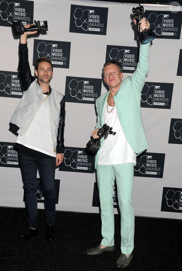 Ryan Lewis et Macklemore lors des MTV Video Music Awards 2013. Brooklyn, le 25 août 2013.