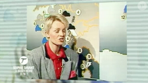 Sophie Davant présente la météo en avril 1987. Séquence rediffusée dans Le Tube sur Canal+, le samedi 26 avril 2014.