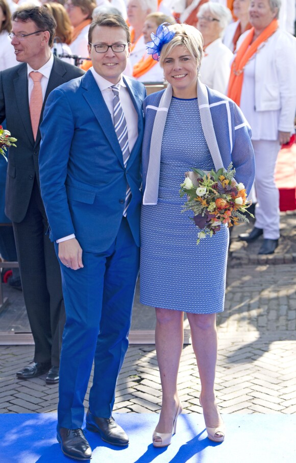 Le prince Constantijn et la princesse Laurentien assiste avec la reine Maxima et le roi Willem-Alexander des Pays-Bas au Koningsdag (Jour du roi) à De Rijp, le 26 avril 2014 à l'occasion des 47 ans du souverain
