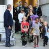 Angelina Jolie et ses enfants Shiloh, Maddox, Pax, Zahara, Vivienne et Knox à Sydney en Australie le 6 septembre 2013.