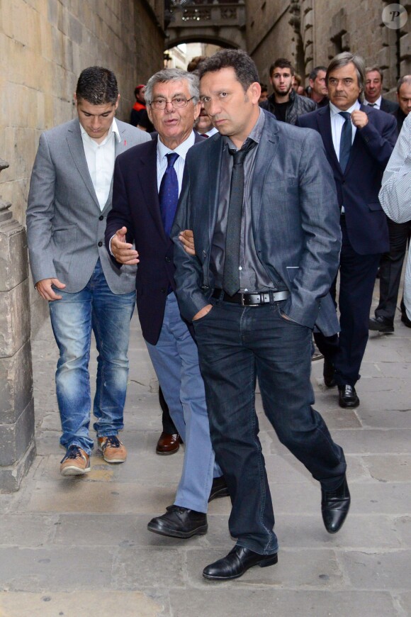 Eusebio Sacristán (entraîneur de la réserve du FC Barcelone) lors des obsèques de Tito Vilanova l'ex-entraîneur du Barça, en la cathédrale de Barcelone le 28 avril 2014