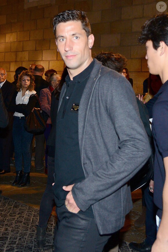 Joan Capdevila (international espagnol) lors des obsèques de Tito Vilanova l'ex-entraîneur du Barça, en la cathédrale de Barcelone le 28 avril 2014