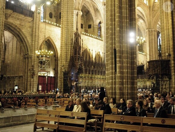 1 500 personnes s'étaient rassemblés en la cathédrale de Barcelone pour les obsèques de Tito Vilanova l'ex-entraîneur du Barça, le 28 avril 2014