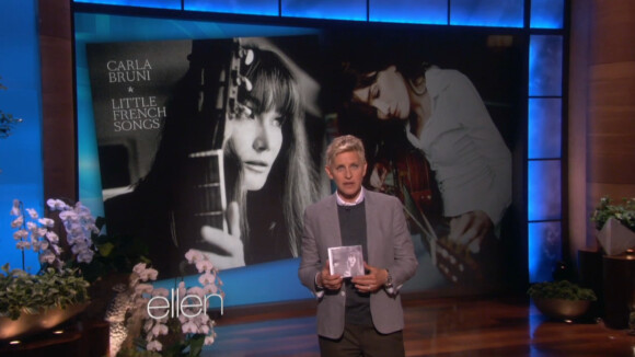 Ellen DeGeneres recevait Carla Bruni dans son talk show, le 28 avril 2014.