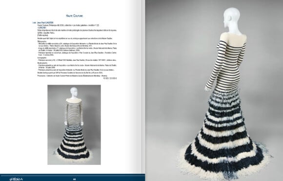 Image extraite du catalogue de la vente des objets du Phocéa, Hôtel Drouot, lundi 28 et mardi 29 avril 2014. La robe "Lascar" de Jean-Paul Gaultier, haute couture, a été vendue 35 400 euros frais compris.