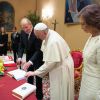 Le roi Juan Carlos Ier et la reine Sofia d'Espagne ont pu rencontrer le pape François en audience privée au Vatican le 28 avril 2014