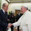 Le roi Juan Carlos Ier et la reine Sofia d'Espagne ont pu rencontrer le pape François en audience privée au Vatican le 28 avril 2014