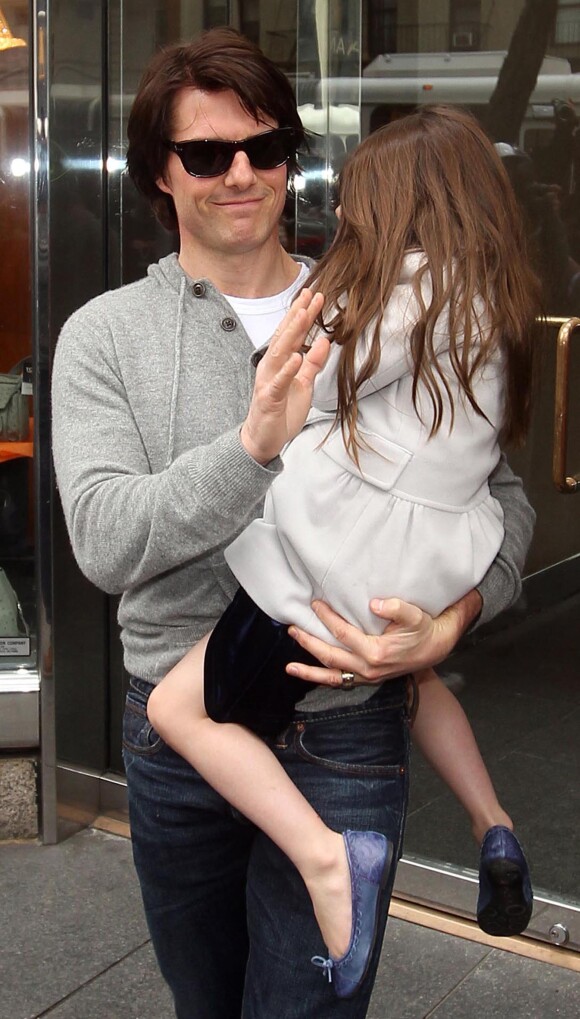 Tom Cruise et Suri Cruise à New York, le 13 avril 2011.