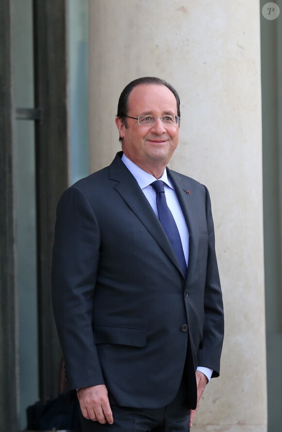 François Hollande - Dîner officiel au Palais de l'Elysée, en l'honneur de Mr Shinzo Abe, Premier ministre du Japon à Paris, le 5 mai 2014.
