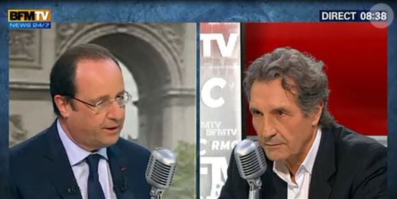 François Hollande en interview avec Jean-Jacques Bourdin, le 6 mai 2014.