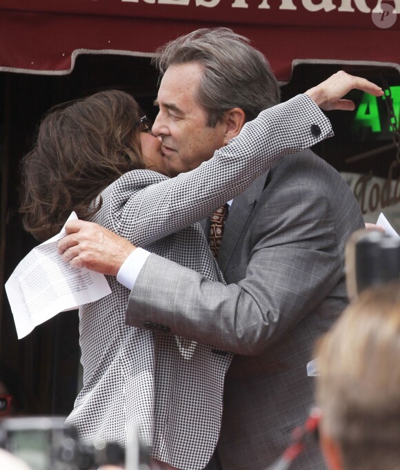 Sally Field a reçu son étoile sur le Walk of Fame, à Hollywood, le 5 mai 2014, devant Jane Fonda et Beau Bridges.