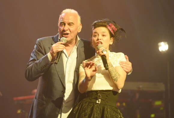 Le chanteur Michel Fugain - Concert au palais des sports à l'occasion du 66e anniversaire de l'État d'Israël. A Paris le 5 mai 2014.