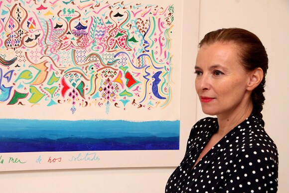 Exclusif - Valérie Trierweiler au vernissage de l'exposition de tableaux de Tahar Ben Jelloun à la galerie Tindouf à Marrakech le 26 avril 2014