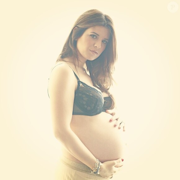 Marta Ponsati, compagne de José Callejon, enceinte de sa fille India, née en mai 2014. 