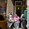 Exclusif - La princesse Märtha-Louise de Norvège à New York avec des amis le 24 avril 2014